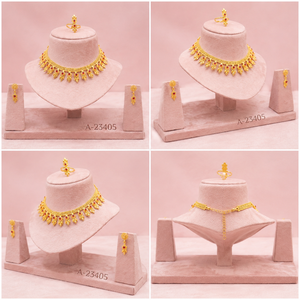 Collier Fleur en Zircon Plaqué Or 24K pour Femme, Ensemble de Bijoux Tendance en Alliage pour Mariage, Fête et Fiançailles - Product Image 3