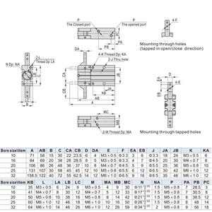 أسطوانة هوائية AIRTAC طراز HFR10 بأحجام 16 و20 و25 و32، تفتح وتغلق بزاوية 180 درجة، أسطوانة هوائية مدمجة مزدوجة الفعل - Product Image 6