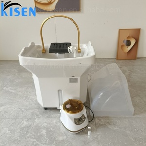 Lavabo Portátil para Champú KISEN con Tanque de Agua de 60L, Terapia Capilar sin Plomería y Vaporizador, Mueble de Salón de Alta Calidad - Product Image 3