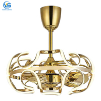 D002 110/220v ronde télécommande ventilateurs de plafond lumières DC lampe décorative sans lame maison Led concepteur tricolore