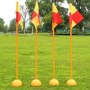 Bendera sudut latihan sepak bola PVC, dengan dasar rumput injeksi air alas bendera sudut sepak bola