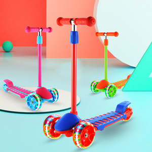 Kids Scooter Three Wheel Height Adjustable With <b>Lights</b> For 12 Months Plus Children <b>Push</b> Operated - Product Image 1