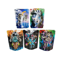 Emballage personnalisé, sac sous vide holographique, logo personnalisé imprimé, fermeture éclair noire, scellé au laser, anti-odeur, 3,5 g, Mylar, chips de pommes de terre, sucre