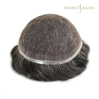 Prothèse capillaire en PU pour hommes, cheveux Remy - Cheveux humains indiens vierges, longueur 6 pouces, densité 120% |   Vente en gros d'usine durable