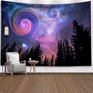 Tapiz Psicodélico con Diseño de Estrellas y Luna, Hermosa Manta Vintage con Estampado de Galaxia y Planetas para Decoración del Hogar - Product Image 4