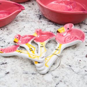 Tùy chỉnh bền 4 Bộ Flamingo gốm đo ly và thìa cho nhà bếp - Product Image 5