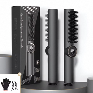 Peigne lisseur électrique à température automatique, <span class=keywords><strong>brosse</strong></span> lissante en céramique, poignée tactile - Product Image 3