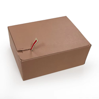 Boîtes rigides en carton brun personnalisées, auto-adhésives, avec fermeture à glissière, bande de déchirure, boîte d'expédition, emballage, revêtement UV, gaufrage, écologique