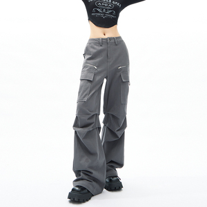 <span class=keywords><strong>Pantaloni</strong></span> Cargo <span class=keywords><strong>Parachute</strong></span> OEM Vintage a Vita Alta, Stile Street Wear, Larghi e Casual per <span class=keywords><strong>Donna</strong></span> - Product Image 4