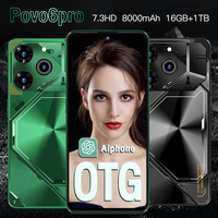 Pova 6 Pro 5G Original 2025, el Más Vendido, Teléfono Inteligente 5G de 7.3 Pulgadas, 16GB+1TB, Batería Grande de 8000mAh, Octa Core, Pantalla HD, Francés