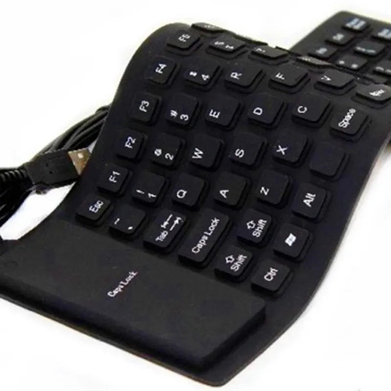 Foldable Silicone Keyboard USB Wired Standard Keyboard Waterproof Rollup Keyboard for PC Notebook Laptop