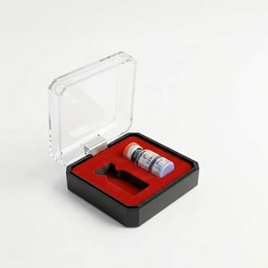 Caja de Almacenamiento de Péptidos PREMIUM de 2 Piezas con Tapa de Acrílico de Alta Claridad, Forro de Terciopelo Rojo e Impresión de Logotipo Personalizado - Product Image 1