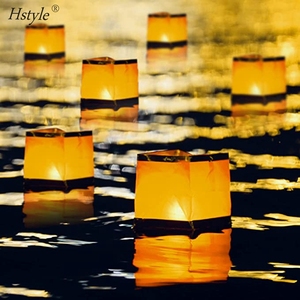 Lanterne cinesi quadrate che desiderano pregare Floating River Paper Candle Light Floating Candle Party Birthday Wedding Decor SD2442 - Product Image 4