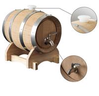 Tonneau en bois de chêne naturel de tailles multiples avec logo personnalisé Décoration de table vintage Tonneau de vin whisky avec robinet en métal pour bar