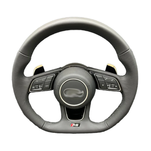 Volant sport en cuir à fond plat, ensemble de modification intérieure, amélioration compatible avec les modèles Audi A3 A4 <span class=keywords><strong>A5</strong></span> A6 A7 Q3 Q5 Q7 - Product Image 1