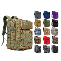 Sac à dos tactique unisexe Oxford multi-compartiments extensible de grande capacité 45L avec sangles de compression réglables et épaulettes rembourrées