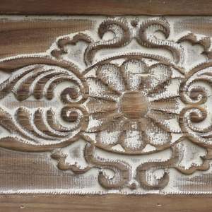 PARISLOFT-Mesa auxiliar vintage de madera con 2 cajones y 1 estante inferior, consola rústica para almacenamiento, muebles de mesa de entrada acentuados - Product Image 2