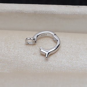 Wenchi S925 Plata Hebilla Colgante de Cuello Abierto Accesorios DIY Bandeja Vacía Semiterminada para Joyería Modelo 14075 - Product Image 3