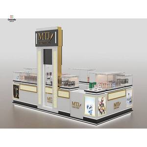 Luxury Custom Wood & Gold Perfume Kiosk Displays | Stylish <b>Small</b> Perfume Boutique & Full Retail Solutions Perfume Display Stand - Product Image 6