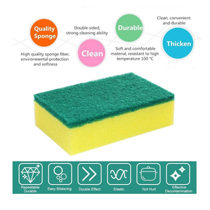 Wholesale Sponge Scouring Pad Rectangle Dishwashing Sponges Scrubbing Household Stove <b>Kitchen</b> Cleaning Products - Product Image 2
