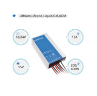Contrôleur de panneau solaire automatique MPPT 12/24V 15A 20A Lumix pour éclairage solaire LED