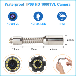 Caméra vidéo d'inspection 23mm avec 12 LED <span class=keywords><strong>20m</strong></span> 7 "Tuyau/vidange Système <span class=keywords><strong>endoscope</strong></span> industriel Support enregistreur DVR avec carte SD 8GB - Product Image 3