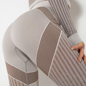 Custom OEM <strong>Women's</strong> High Waist Four-Way Stretch Yoga Leggings Solid Pattern Workout <strong>Pants</strong> - Product Image 4