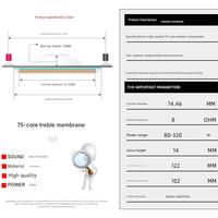 Diaphragme de remplacement en titane pour haut-parleur de compression haute performance, 8 OHMS, bobine vocale de 3 pouces (75 mm), pour tweeter