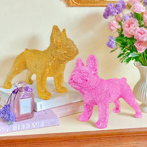 Escultura de Resina Artística Creativa con Detalles Dorados, Figura de Perro Caminando, Decoración de Escritorio para el Hogar, de Alta Gama - Product Image 3