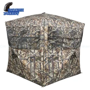 Portable Deer Hunting Camouflage Shooting See Through Hide 5-6 Person 150D Camo Ghillie Pop Up Hunting Blind For Sale