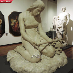 Statua di scultura di Dancing delle coppie di marmo scolpita a mano di pietra naturale a grandezza naturale del giardino all'aperto - Product Image 6