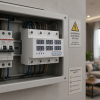 Dispositif de protection de tension et de courant réglable EBASEE OEM, relais de surveillance de tension monophasé/triphasé, protecteur de tension numérique 63/100A