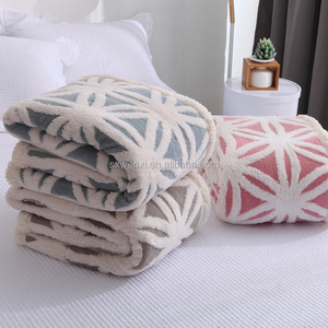 Oem Tùy Chỉnh 100% Polyester Sợi Nhuộm Jacquard Bộ Đồ Giường Ném <span class=keywords><strong>Flannel</strong></span> Sherpa Lông Cừu Ném Jacquard Sherpa Chăn Thăng Hoa - Product Image 6