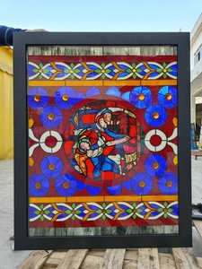 Mosaïque décorative solide et creuse personnalisée, style <span class=keywords><strong>Tiffany</strong></span>, vitrail chinois pour mur-rideau - Product Image 2
