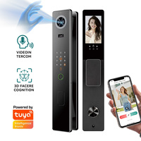 Cerradura Inteligente Impermeable IP65 con WiFi, Reconocimiento Facial 3D, Acceso con Llave/Tarjeta, Videoportero con Pantalla Grande para Puertas de Madera/Acero con Almacenamiento en la Nube