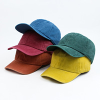 Casquette de baseball vintage en coton délavé et vieilli, style « Dad Hat », avec fermeture arrière à boucle métallique réglable, multicolore, vierge, pour usage quotidien