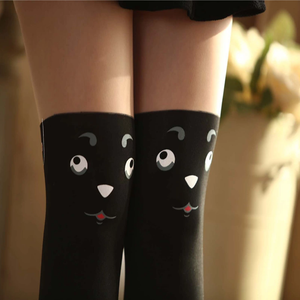 Mulheres Sexy Collants Meninas Meias Gato Padrão Imprimir Cartoon Silk Pantyhose 100% Nylon - Product Image 4