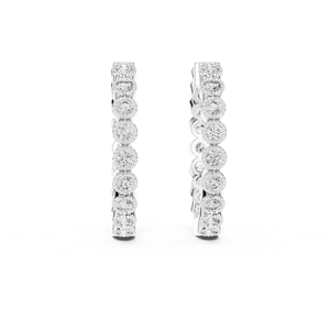 Boucles d'oreilles en argent plaqué pour femmes, serties de diamants de laboratoire, bijoux raffinés, élégants et brillants, cadeau idéal pour les fêtes et les occasions spéciales - Product Image 1