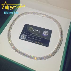 สร้อยคอเทนนิสเพชรโมอิสซาไนต์ 8 มม. ฮิปฮอป เงินแท้ 925 ผ่านการทดสอบเพชร คุณภาพ VVS - Product Image 1