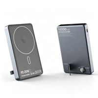Batterie externe magnétique sans fil en promotion, 10000 mAh, charge rapide 20W, chargeur portable ultra-mince en alliage d'aluminium avec écran LED et support