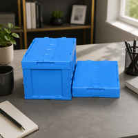 Caisse en plastique pliable gain de place, transparente, murale, pliable, boîte de rangement domestique empilable, organisateur de jouets et de livres, personnalisable
