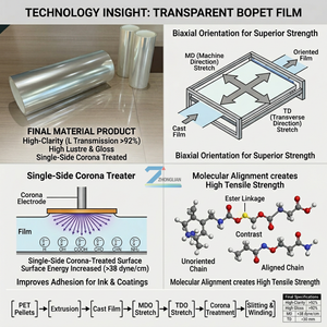 <span class=keywords><strong>Film</strong></span> PET transparent traité Corona pour étiquettes autocollantes - Imperméable et résistant aux rayures pour les étiquettes de cosmétiques et de boissons - Product Image 3