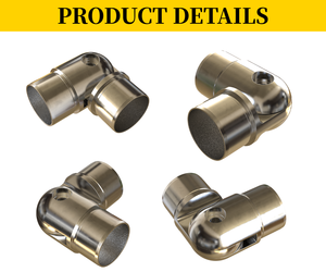 وصلات أنابيب من الفولاذ المقاوم للصدأ بزاوية <span class=keywords><strong>90</strong></span> درجة، موصلات درابزين علوية - Product Image 6