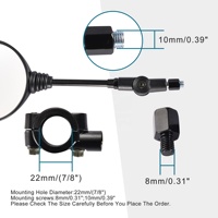 GOOFIT 8mm 10mm rétroviseurs latéraux ronds de moto rétroviseurs pliants avec adaptateur universel pour ATV UTV Dirt Bike Quad scooter