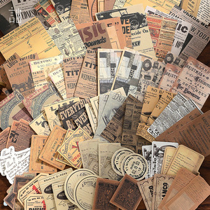 100 pz/conf. Carta retrò serie 'Ricordi di un tempo', blocco memo a fogli mobili grande capacità, carta di supporto per collage - Product Image 3