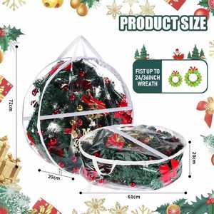 Sac <span class=keywords><strong>de</strong></span> rangement <span class=keywords><strong>de</strong></span> guirlande <span class=keywords><strong>de</strong></span> Noël transfrontalière moderne à un seul niveau <span class=keywords><strong>en</strong></span> PVC transparent sous le lit stockage <span class=keywords><strong>de</strong></span> cadeaux <span class=keywords><strong>de</strong></span> vacances - Product Image 2