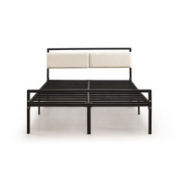 Cadre de lit en métal JULEI, base plateforme, en tube d'acier et contreplaqué, revêtement poudré, personnalisable, montage facile, capacité 250 kg+, approvisionnement en gros, design simple et moderne