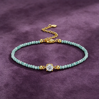 Bracelet en perles noires en moissanite de 5 mm, argent 925 plaqué or 18 carats, bracelet en moissanite GRA pour femme, passe le testeur de diamant