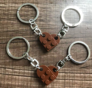 Envío Rápido, 2 Llaveros de Corazón de Ladrillo a Juego para Parejas, Llaveros de Corazón para Mejores Amigos, Sin Níquel, Ecológicos, Regalo, MOQ Bajo - Product Image 4
