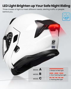 Casco <span class=keywords><strong>modular</strong></span> de motocicleta ILM, visera doble abatible hacia arriba, luz trasera LED, modelo 906L, casco integral para motocicleta - Product Image 3